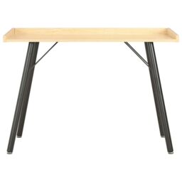 Berkfield Home Desk Oak 90x50x79 cm in Black - Size: 90 x 50 x 79 cm - thumbnail 2
