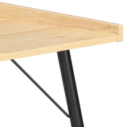Berkfield Home Desk Oak 90x50x79 cm in Black - Size: 90 x 50 x 79 cm - thumbnail 5