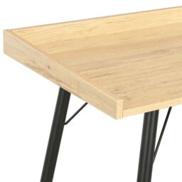 Berkfield Home Desk Oak 90x50x79 cm in Black - Size: 90 x 50 x 79 cm - thumbnail 4