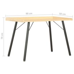 Berkfield Home Desk Oak 90x50x79 cm in Black - Size: 90 x 50 x 79 cm - thumbnail 6