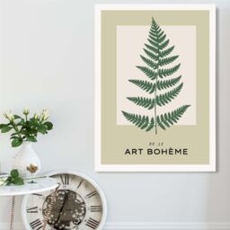 ARTZE Green & Beige Fern Flower Market Simplicity Framed Print SIZE: A3 with White Frame - Size: A4 - thumbnail 2