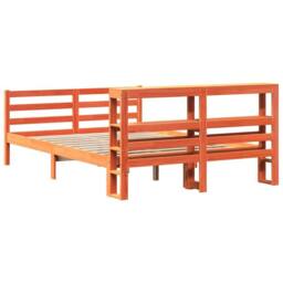Berkfield Home Bed Frame without Mattress Wax Brown 120x200 cm Solid Wood Pine - Size: Small Double - thumbnail 8