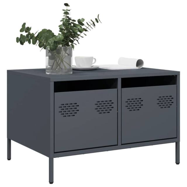 Berkfield Home TV Cabinet Anthracite 68x50x43.5 cm Cold-rolled Steel in Charcoal - image 1