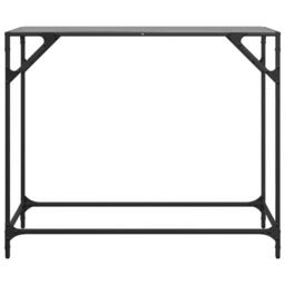 Berkfield Home Console Table with Black Glass Top 98x35x81 cm Steel - Size: 98 x 35 x 81 cm - thumbnail 4