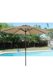 Living and Home 3M Large Rotating Patio Parasol with Cross Base in Brown - thumbnail 3