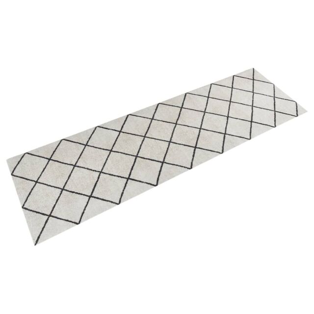 Berkfield Home Kitchen Rug Washable Square 60x180 cm Velvet in Grey - image 1