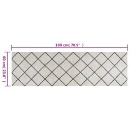 Berkfield Home Kitchen Rug Washable Square 60x180 cm Velvet in Grey - thumbnail 5