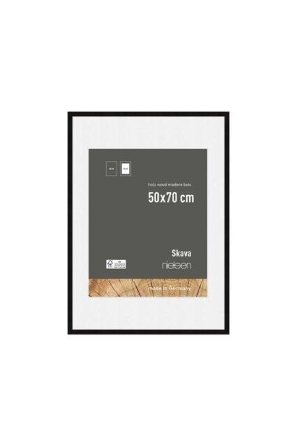 nielsen Skava 50 x 70cm Wooden Picture Frame With 40x60cm Mount & Glass Front in Black - Size: 50 x 70 cm - image 1