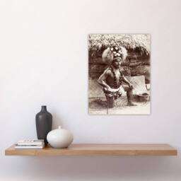 "Artery8 Burton Brothers Malietoa High Chief Mulianga Wall Art Print in Brown - Size: W12"" x H16""" - thumbnail 4