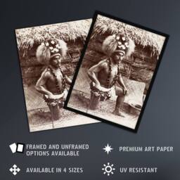 "Artery8 Burton Brothers Malietoa High Chief Mulianga Wall Art Print in Brown - Size: W12"" x H16""" - thumbnail 2