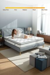 Living and Home Quilted Hybrid Mattress for Long-Lasting Comfort & Support in White - Size: Double - thumbnail 6