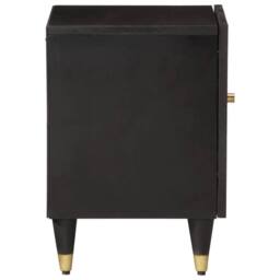 Berkfield Home Bedside Cabinets 2 pcs 40x33x46 cm Solid Wood Mango in Black - Size: 40 x 33 x 46 cm - thumbnail 5