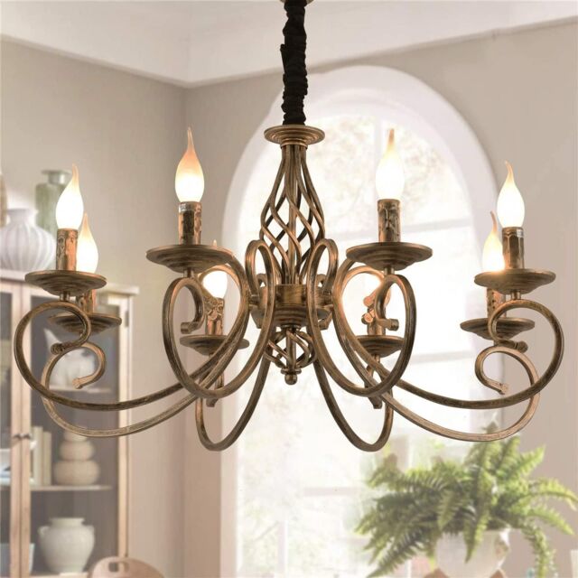 Garwarm Vintage Bronze Chandeliers 8-Light French Country Chandelier Pendant Light - image 1