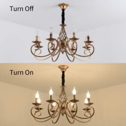 Garwarm Vintage Bronze Chandeliers 8-Light French Country Chandelier Pendant Light - thumbnail 4