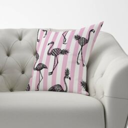 Warren Reed - Designer Pineapple Flamingo Cushions in Pink - Size: 60 cm x 60 cm - thumbnail 2