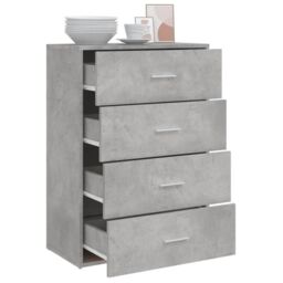 Berkfield Home Sideboard Concrete Grey 60x31x84 cm Engineered Wood - Size: 60 x 31 x 84 cm - thumbnail 4