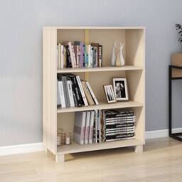 Berkfield Home Decorative Book Cabinet HAMAR Honey Brown 85x35x112 cm Solid Wood Pine - Size: 85 x 35 x 112 cm - thumbnail 2