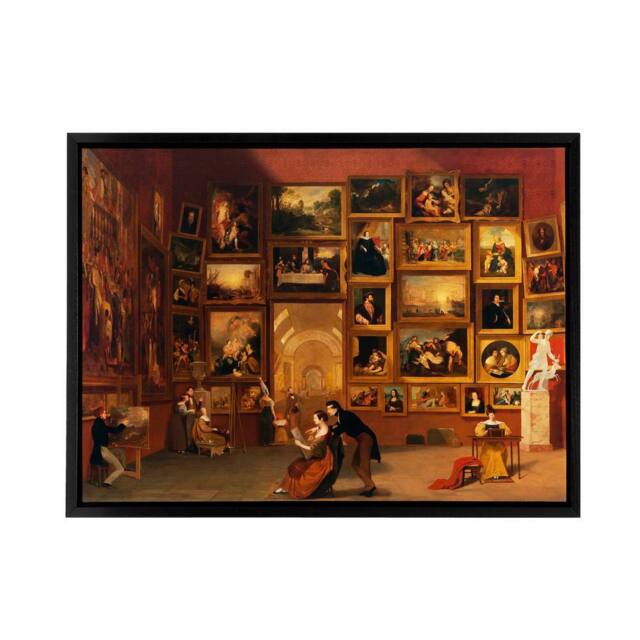 "Artery8 Samuel Morse Louvre Gallery Paris France Framed Canvas Wall Art Print in Brown - Size: W12"" x H16""" - image 1