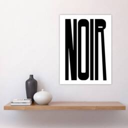 "Artery8 Noir Word Modern Bold Graphic Minimalism Wall Art Print in White - Size: W12"" x H16""" - thumbnail 4