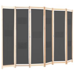 Berkfield Home 6-Panel Room Divider Grey 240x170x4 cm Fabric - Size: 240 x 170 x 4 cm - thumbnail 3