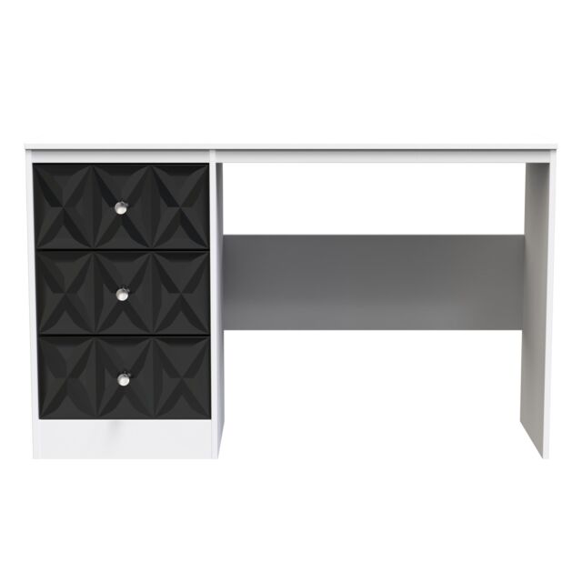 Ready Assembled 2 U Memphis 3 Drawer Desk (Ready Assembled) in Black - image 1