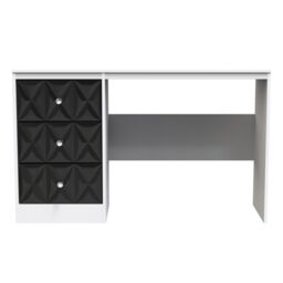 Ready Assembled 2 U Memphis 3 Drawer Desk (Ready Assembled) in Black - thumbnail 1