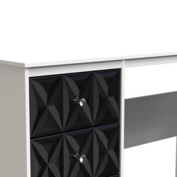Ready Assembled 2 U Memphis 3 Drawer Desk (Ready Assembled) in Black - thumbnail 4
