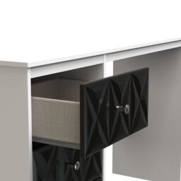 Ready Assembled 2 U Memphis 3 Drawer Desk (Ready Assembled) in Black - thumbnail 5