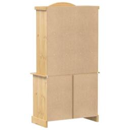 Berkfield Home Glass Display Cabinet Corona 100x48.5x179 cm Solid Wood Pine in Tan - thumbnail 6