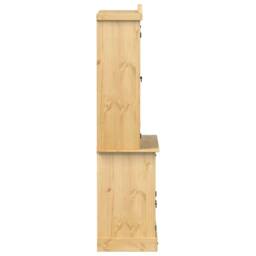 Berkfield Home Glass Display Cabinet Corona 100x48.5x179 cm Solid Wood Pine in Tan - thumbnail 5