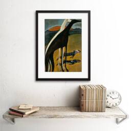 "Artery8 De Souza-Cardoso Greyhounds Home Decor 12x16"" Framed Art Print in Brown - Size: W12"" x H16""" - thumbnail 2