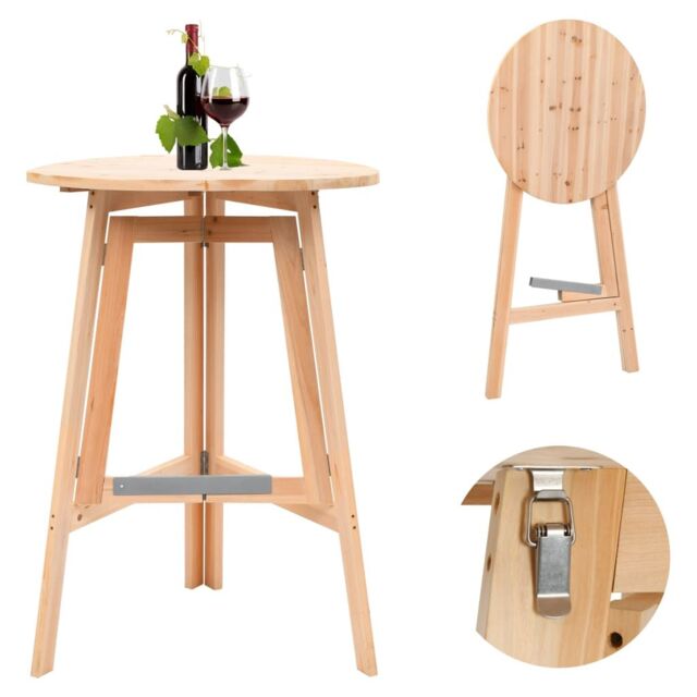 Berkfield Home Foldable Bar Table 78 cm Fir Wood in Brown - image 1