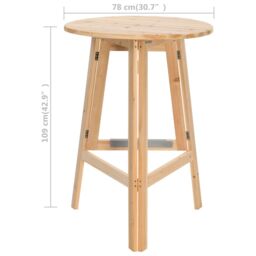 Berkfield Home Foldable Bar Table 78 cm Fir Wood in Brown - thumbnail 8