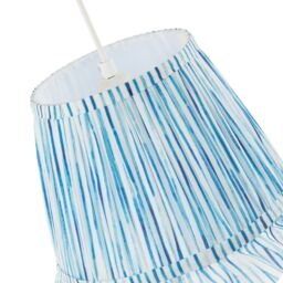 Happy Homewares Vintage Blue & White Faux Silk Plated Lamp Shade with Bottom Fringe - Size: 10 inches - thumbnail 5
