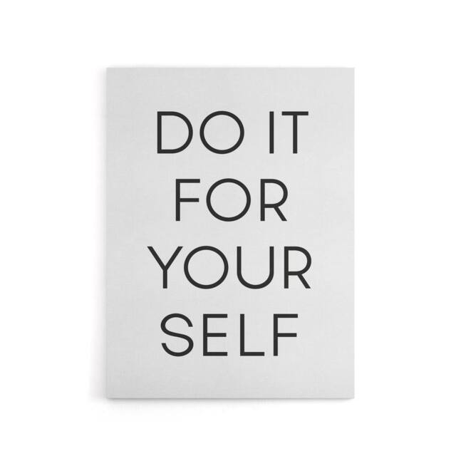 "Artery8 Do It For Yourself Black & White Bold Simple Canvas Wall Art Print - Size: W24"" x H32""" - image 1
