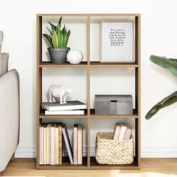 Berkfield Home Room Divider Bookcase Artisan Oak 69.5x29x103.5 cm Engineered Wood in Brown - thumbnail 2