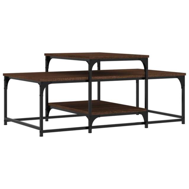 Berkfield Home Coffee Table Brown Oak 102x60x45 cm Engineered Wood - Size: 102 x 60 x 45 cm - image 1