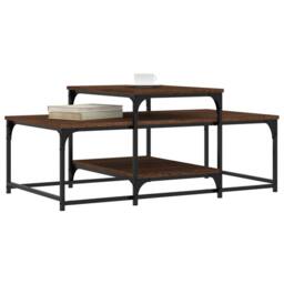 Berkfield Home Coffee Table Brown Oak 102x60x45 cm Engineered Wood - Size: 102 x 60 x 45 cm - thumbnail 3
