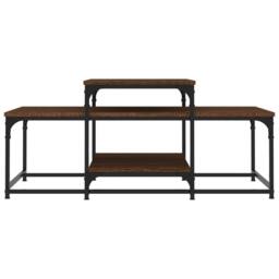 Berkfield Home Coffee Table Brown Oak 102x60x45 cm Engineered Wood - Size: 102 x 60 x 45 cm - thumbnail 4