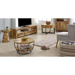 IH Design Bratton Mango Wooden Large TV Stand With 3 Drawers in Brown - thumbnail 4