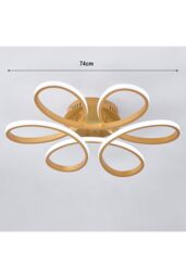 Living and Home Artistic Golden Ring Flower - Shaped Modern LED Ceiling Light in Gold - thumbnail 4