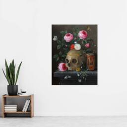 "Artery8 Vanitas Still Life With Skull Jan van Kessel Wall Art Poster Print - Size: W18"" x H24""" - thumbnail 4
