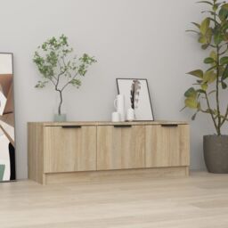 Berkfield Home TV Cabinet Sonoma Oak 102x35x36.5 cm Engineered Wood in Brown