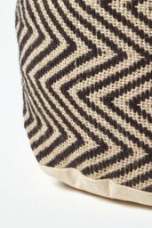 Homescapes Patterned Circular Pouffe in Black - thumbnail 4