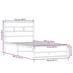 Berkfield Home Metal Bed Frame without Mattress Sonoma Oak 75x190 cm Small Single in Brown - thumbnail 9