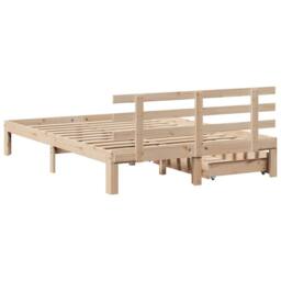 Berkfield Home Bed Frame with Drawers without Mattress 135x190 cm Double in Natural - thumbnail 6