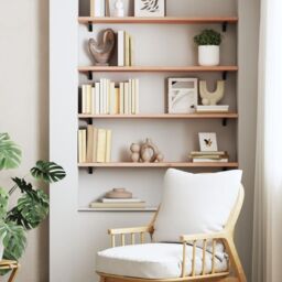 Berkfield Home Wall Shelf 100x20x2 cm Untreated Solid Wood Oak in Brown - Size: 100 x 20 x 2 cm - thumbnail 3