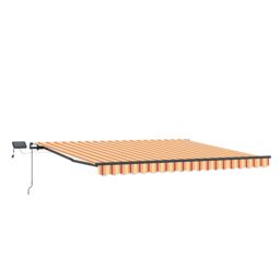 Berkfield Home Manual Retractable Awning with LED Yellow & Orange 450x300 cm - thumbnail 4
