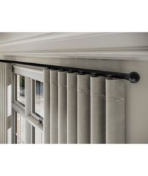 New Edge Blinds 28mm Styleline Gliding Curtain Pole Set with Ball End - Black - Size: 230 cm - thumbnail 1