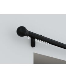 New Edge Blinds 28mm Styleline Gliding Curtain Pole Set with Ball End - Black - Size: 230 cm - thumbnail 2